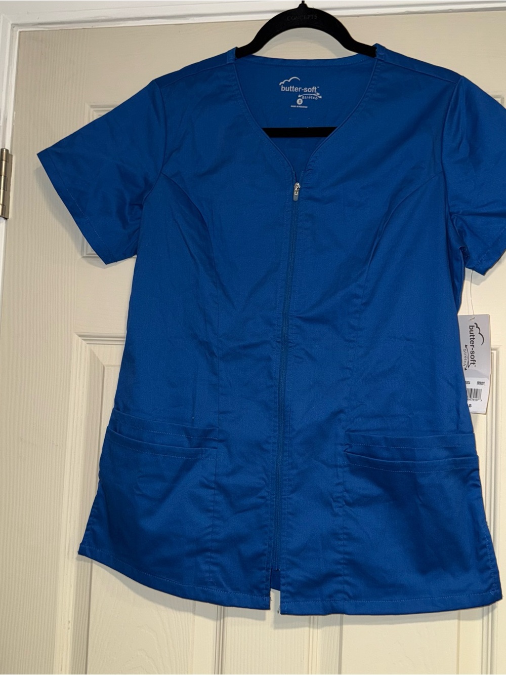 Butter Women’s Cobalt Blue Zip-Front Scrub Tunic